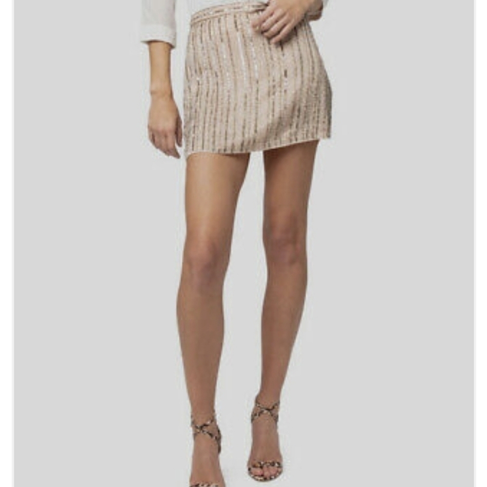 As by DF sequin beaded mini skirt Party